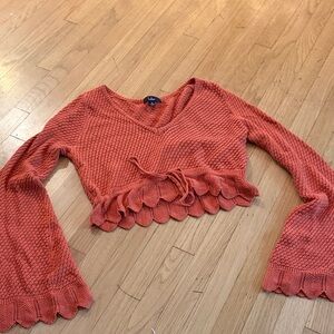 Lulu's Terracotta Knit Crop Top
